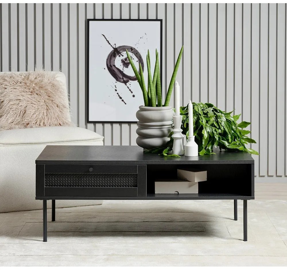 Fekete dohányzóasztal 60x110 cm Pensacola – Unique Furniture