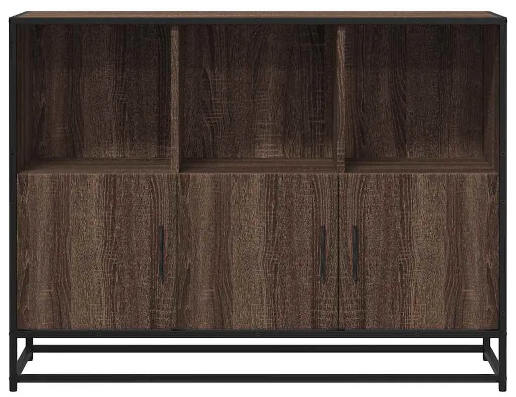 barna tölgyszínű szerelt fa tálalószekrény 100x35x76 cm