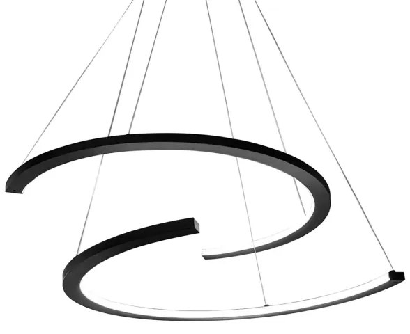 LED Csillár zsinóron DOUBLEMOON LED/30W/230V fekete