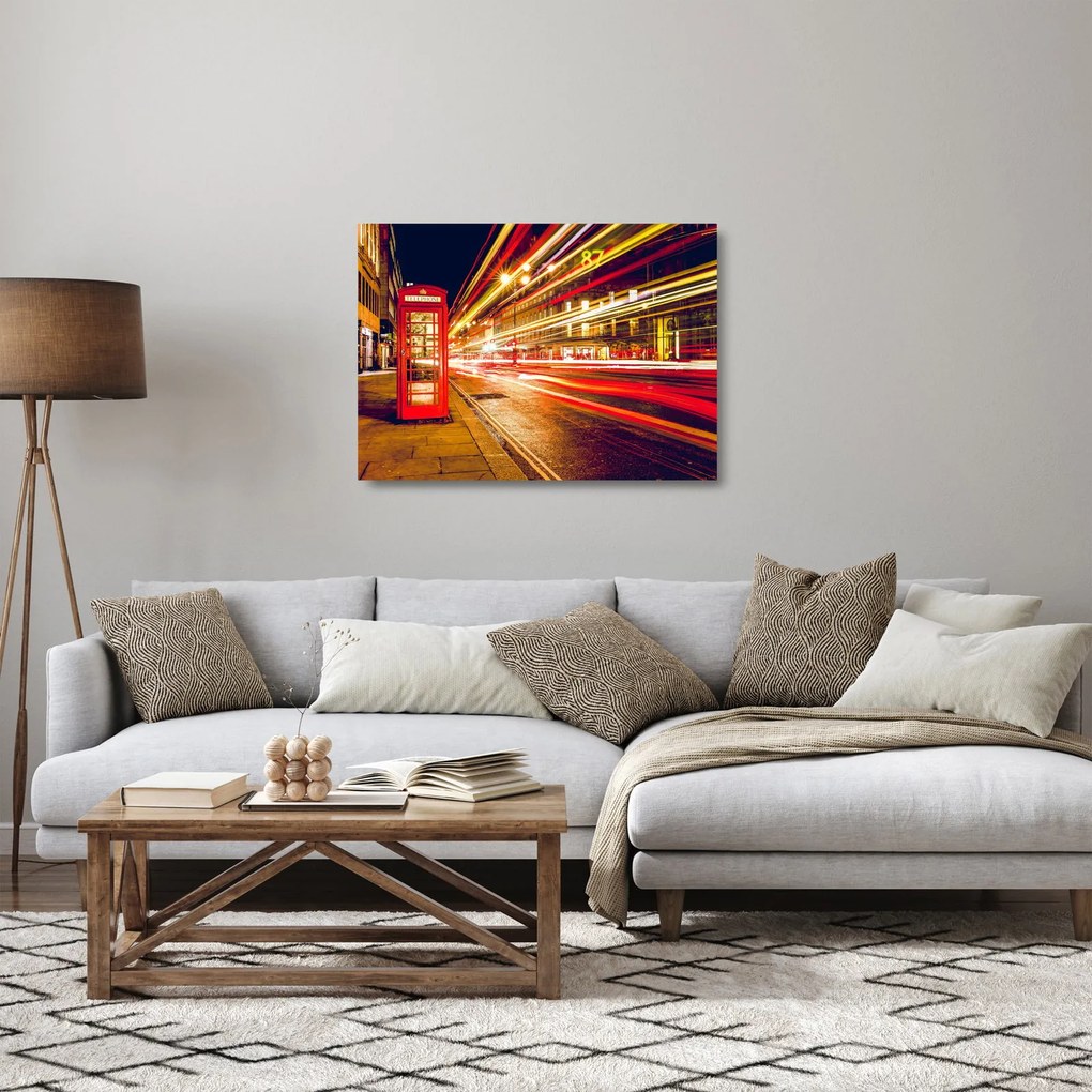 Piros londoni telefonfülke képe (üvegen) (70x50 cm)