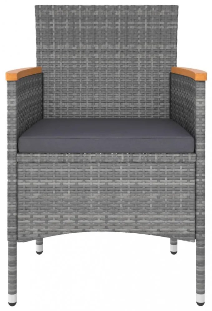 vidaXL 5 részes szürke polyrattan kerti ülőgarnitúra
