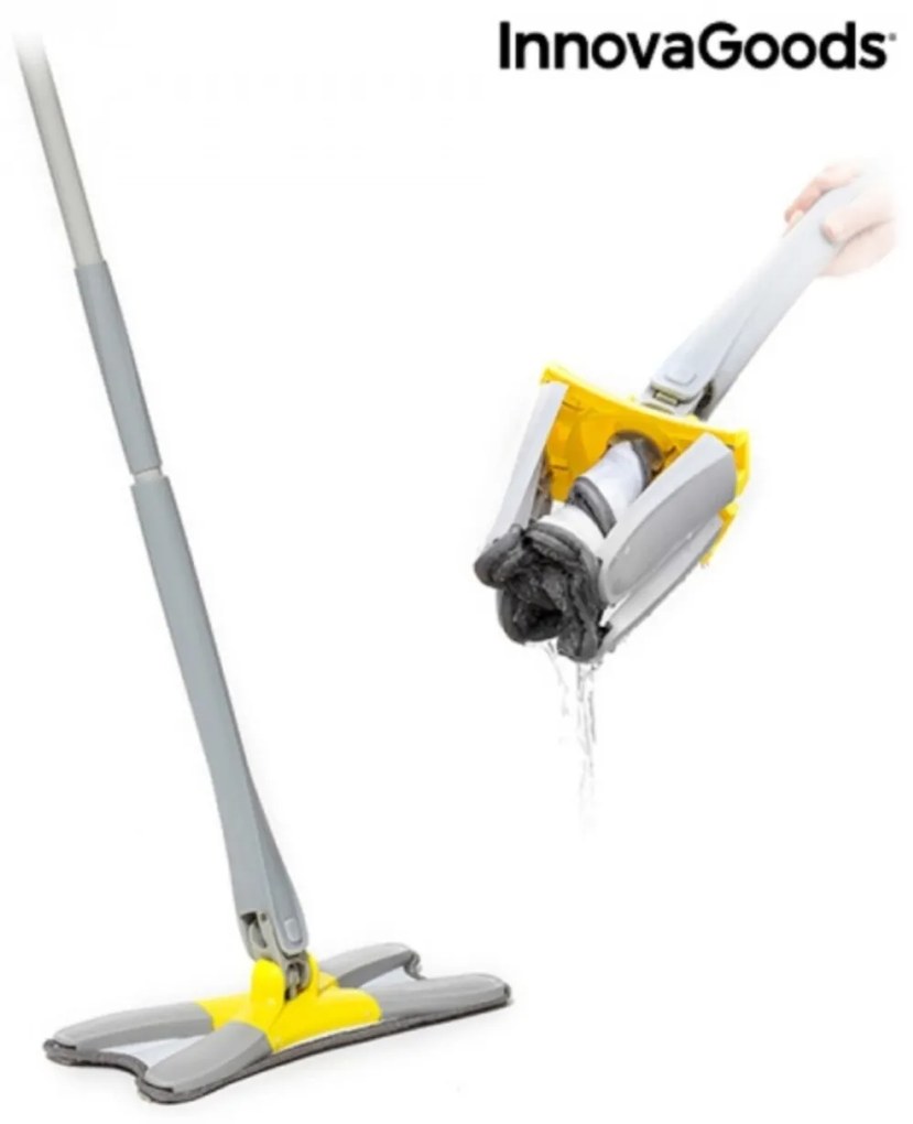Twop InnovaGoods Szálas szivacsos felmosórongy X típusú csavarással, 360° forgással, 142 cm