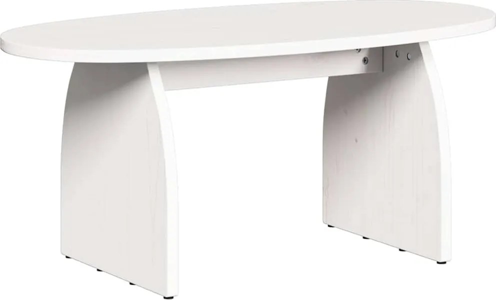 vidaXL Dohányzóasztal Fehér 80 x 40 x 35 cm Tömör fenyőfa