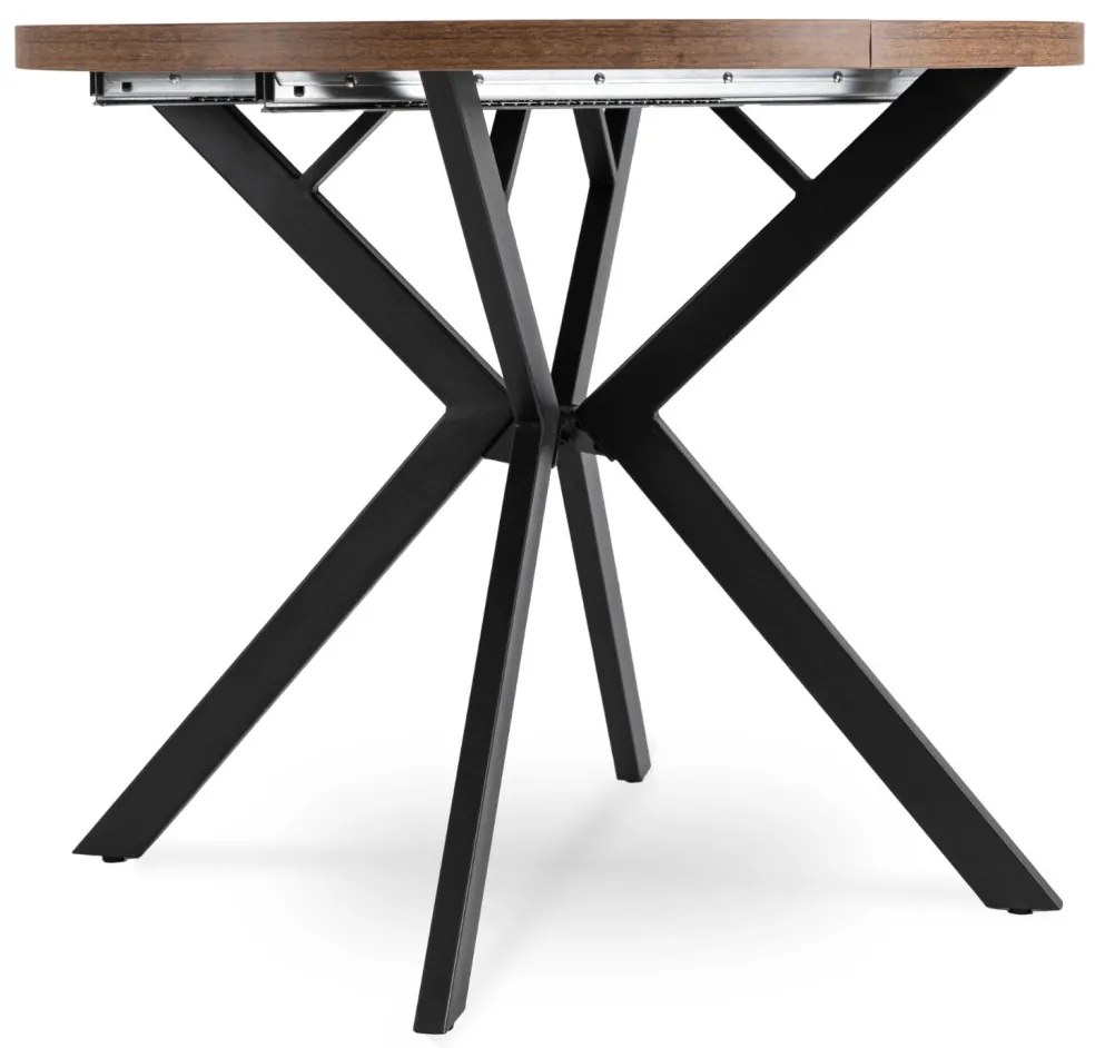 Bővíthető Étkezőasztal Rusztikus Tölgy/Fekete Színben. LUGO 90-190 cm