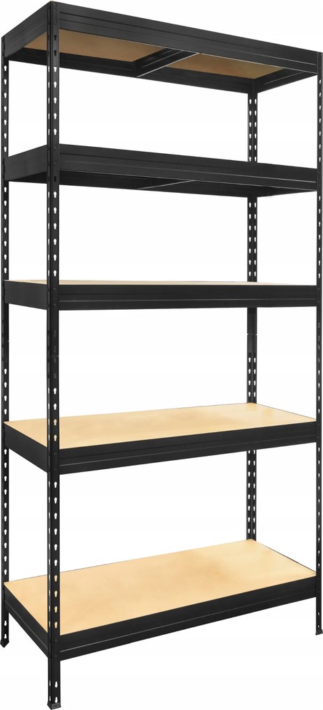 Tárolószekrény Praktik 180x120x45 Fekete Csavarmentes 5polcos Mdf 1375kg