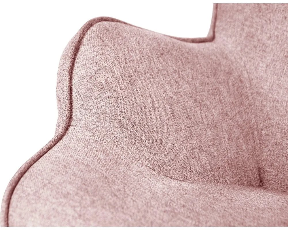 Világos rózsaszín fotel lábtartóval Niko – Ropez