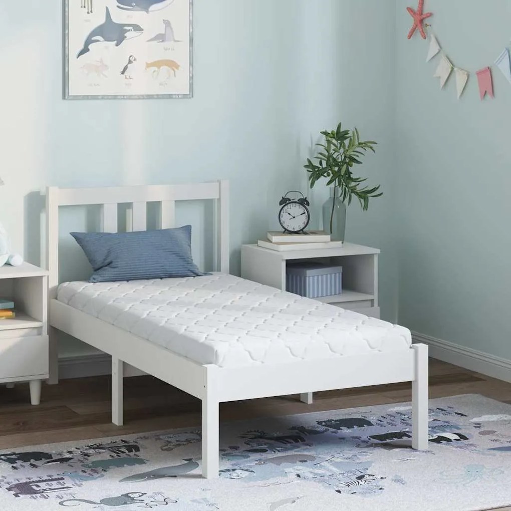 Matrac Kókuszréteggel Fehér 120 x 60 cm PU hab