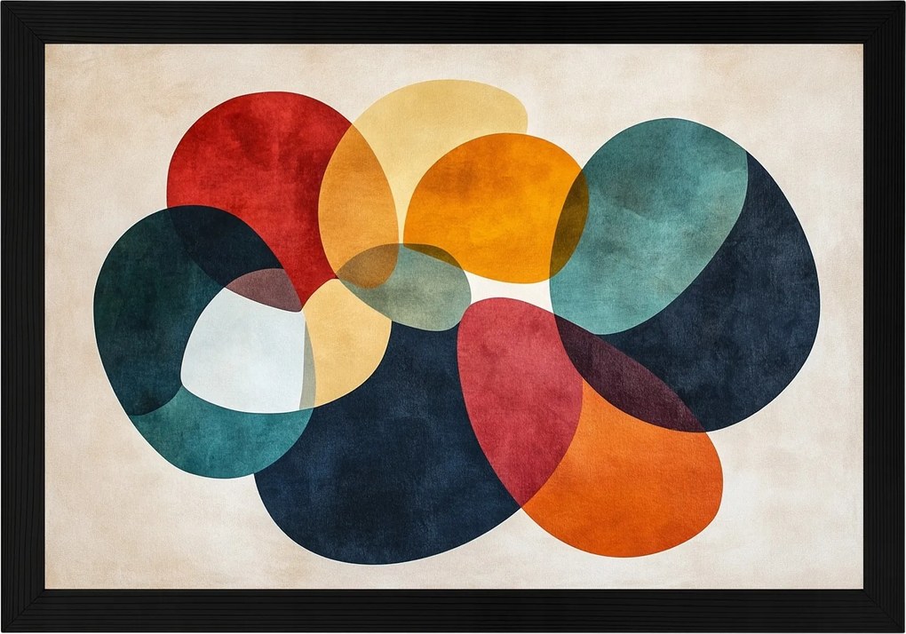 Poszter Keret Fa Absztrakt Mid-century Modern Bauhaus Retro 60x40