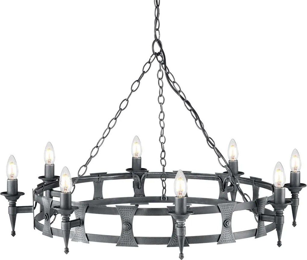 Elstead klasszikus csillár saxon fekete elssax8-blk-sil