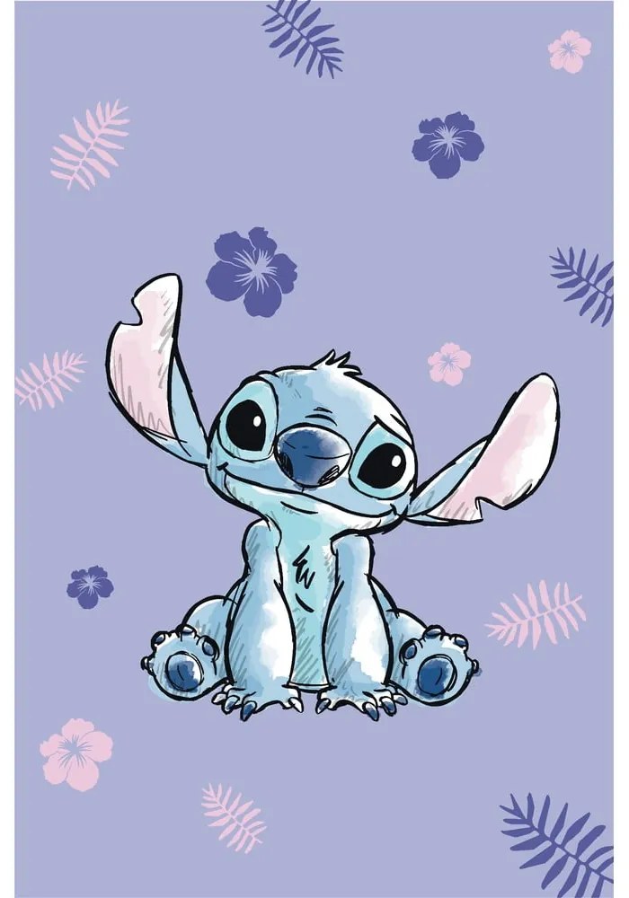 Lila mikroflanel gyerek takaró 100x150 cm Lilo and Stitch – Jerry Fabrics