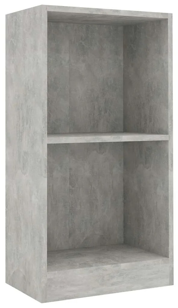 betonszürke szerelt fa könyvespolc 40x24x75 cm