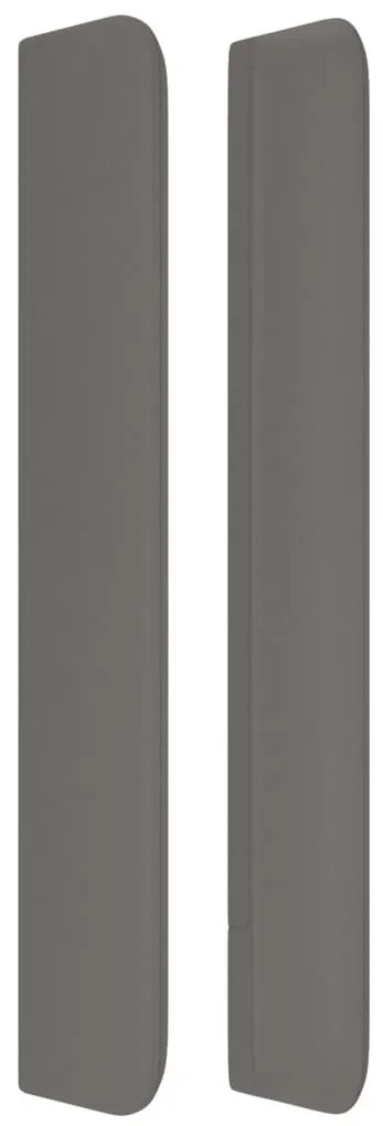 szürke műbőr fejtámla szárnyakkal 83x16x118/128 cm