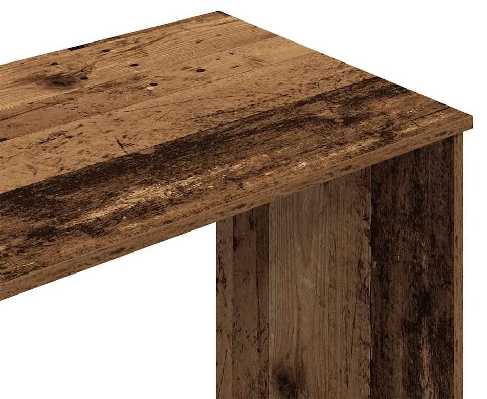 antik fa színű szerelt fa íróasztal 102x76x50 cm