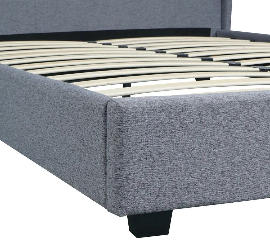 Szürke Kárpitozott Ágykeret 140x200 ANGELO