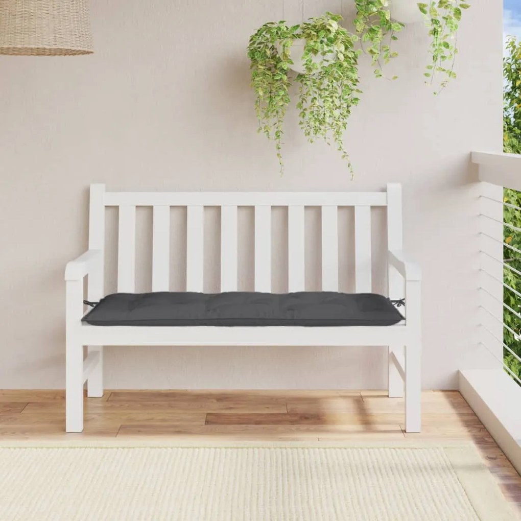 melange antracitszürke szövet kerti padpárna 120 x 50 x 7 cm