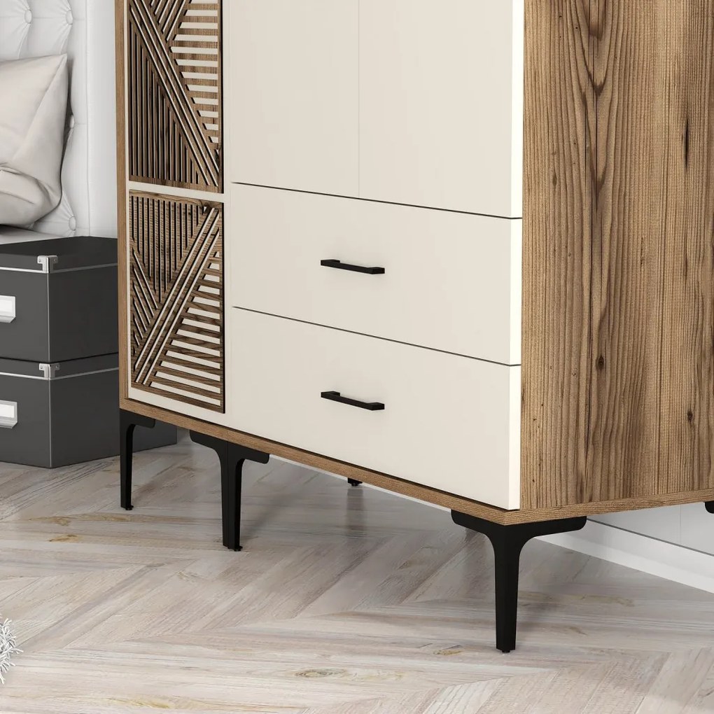 Kumsal gardróbszekrény, dió-krém, 120 cm – TR845HCT5451