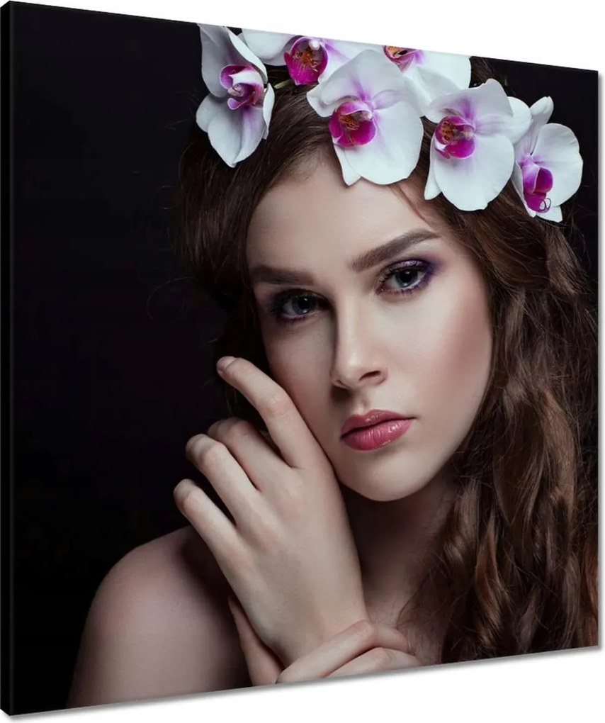 Vászonkép 60x60 Egy gyönyörű barna lány portréja