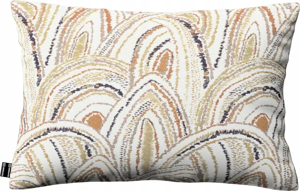 Párnahuzat 60x40 olíva-narancs ívek krémszínű alapon