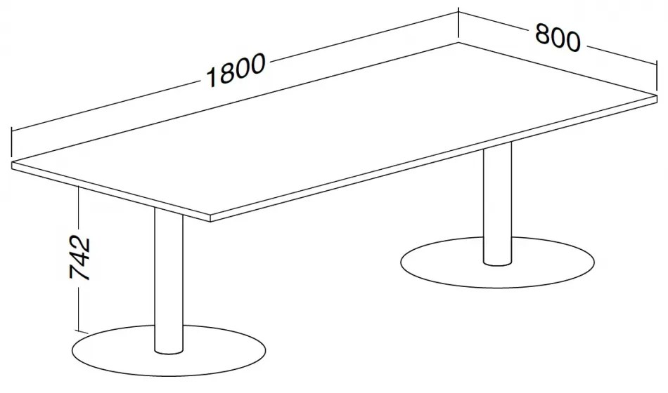 ProOffice tárgyalóasztal 180 x 80 cm, dió