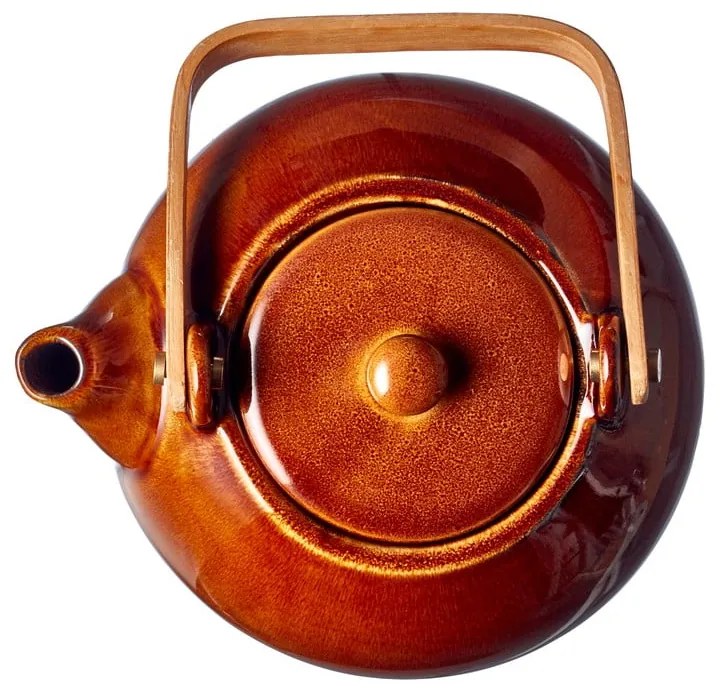 Borostyán színű kerámia teáskanna szűrővel 1,2 l Gastro Amber – Bitz