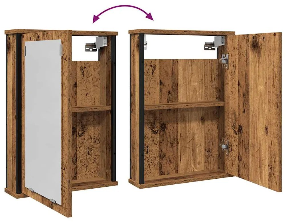 antik fa szerelt fa fürdőszobai tükör 42 x 12 x 60 cm