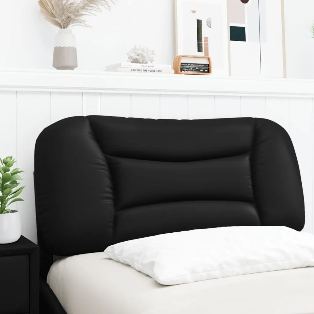 fekete műbőr fejtámla párna 90 cm