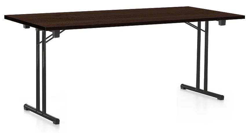 Összecsukható asztal 180 x 80 cm, fekete lábak, wenge