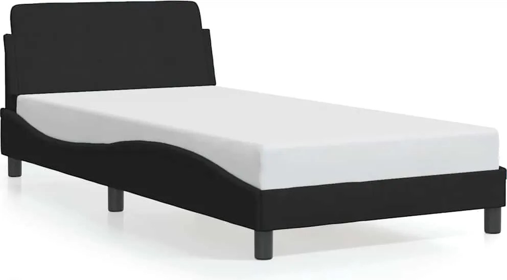 vidaXL fekete bársony ágykeret Dover 100x200 cm