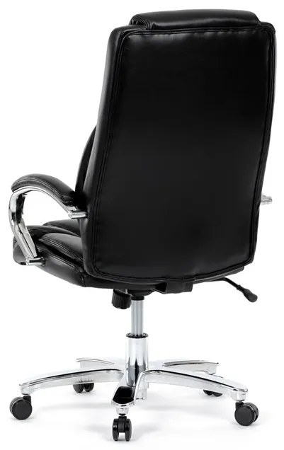 Fekete ökobőr irodai szék hintamechanikával. KA-F1385 BK