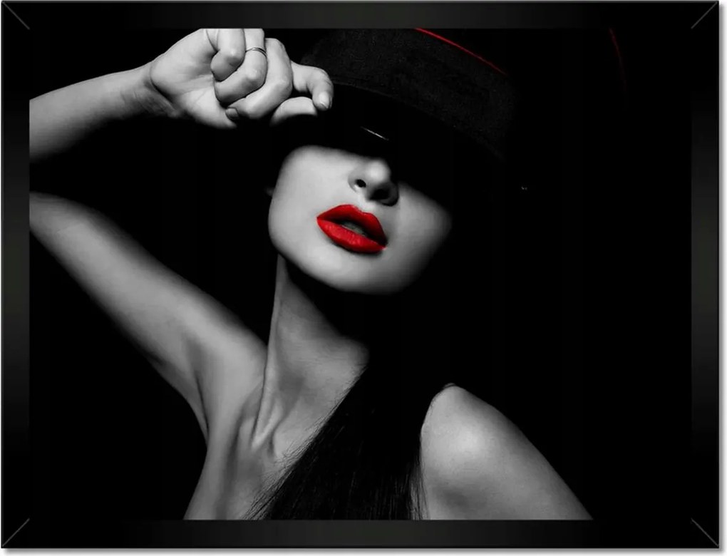 Poszterek keretben 40x30 Vörös ajkak Rúzs