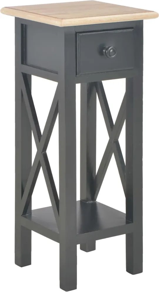 vidaXL fekete fa kisasztal 27 x 27 x 65,5 cm