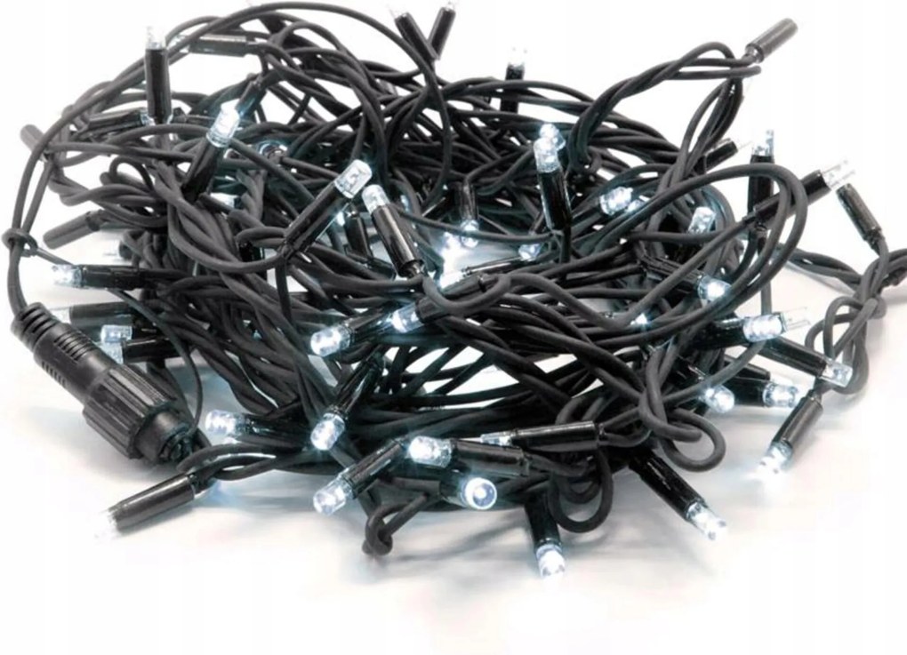 Aca Lighting gumikábeles 100 LED-es lánc (10 cm-es darab), hideg fehér, kihúzható