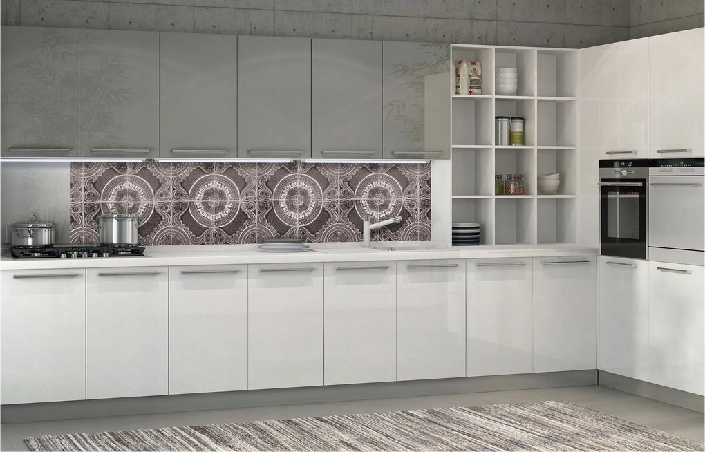 Fotótapéta flizelina Geometrikus minta körök és négyzetek mozaik 250x60 +ragasztó