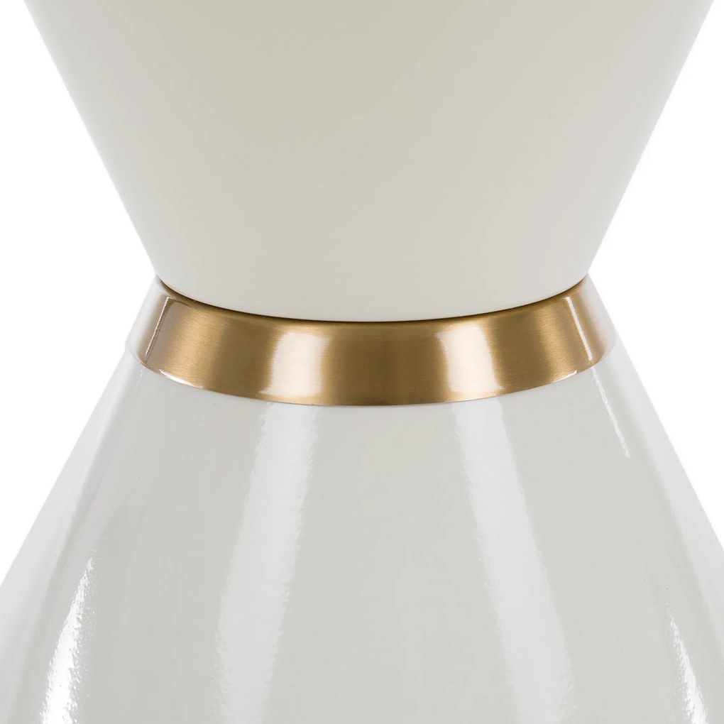 Dohányzóasztalok, 2 db-os szett, fehér márvány/fehér/arany, acél, MABUZ