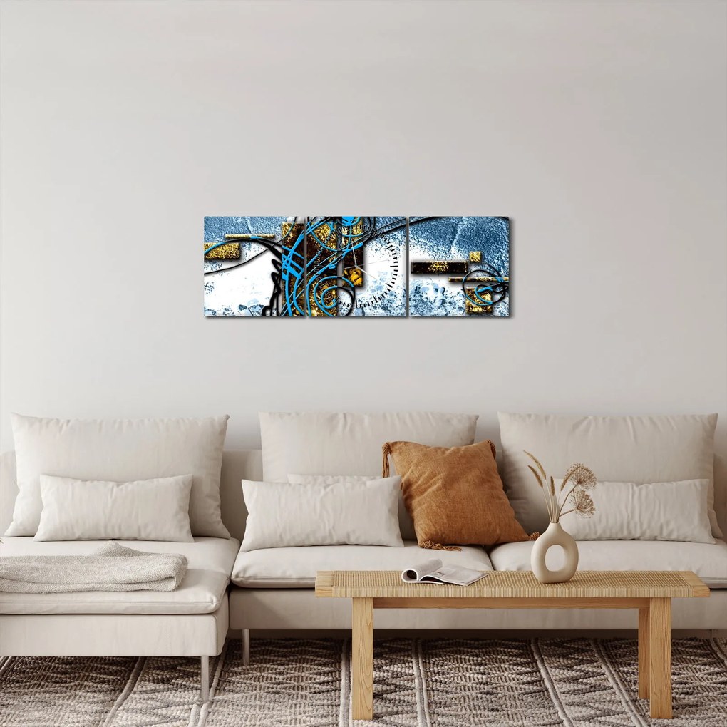 Absztrakt kép (órával) (90x30 cm)