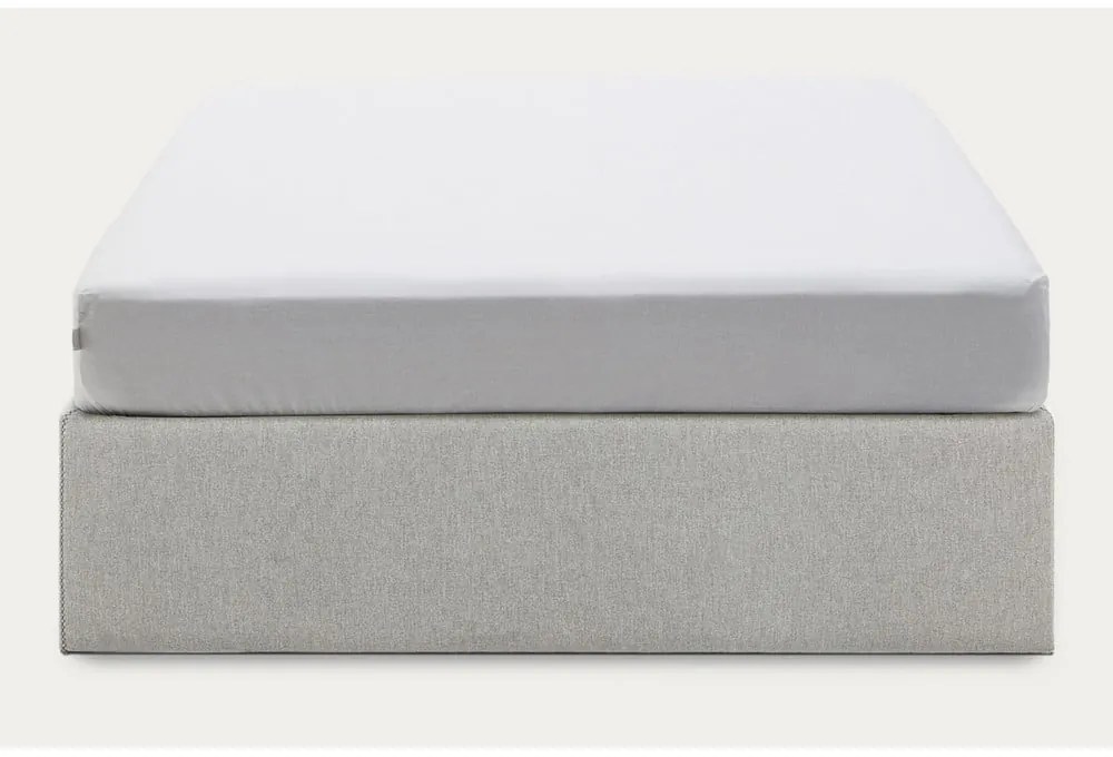 Szürke kárpitozott ágyneműtartós franciaágy 180x200 cm Matters – Kave Home