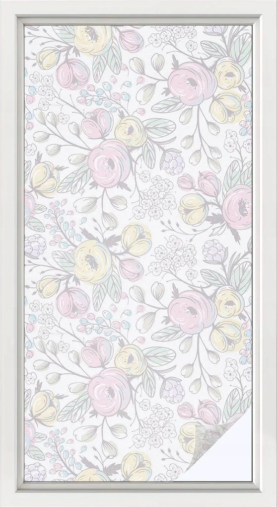 Szélvédőfólia Ablakvédő Adatvédelem Virágmintás 50x100 cm