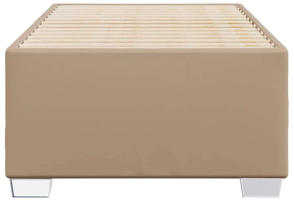 cappuccino színű műbőr ágykeret 90 x 200 cm