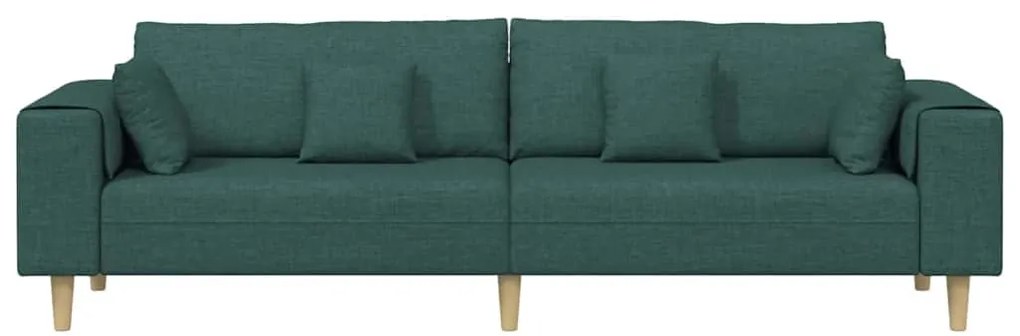 Szövet kanapé párnával Sötétzöld 208 cm szövet