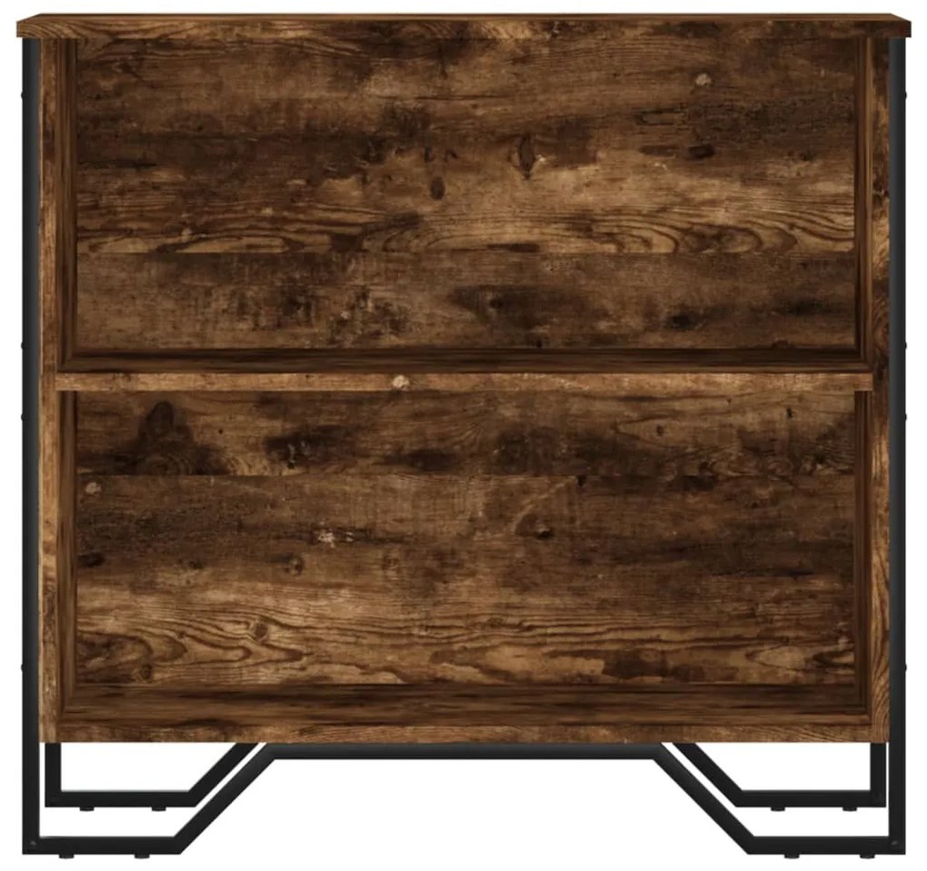 füstös tölgy színű szerelt fa könyvszekrény 80 x 31 x 74,5 cm