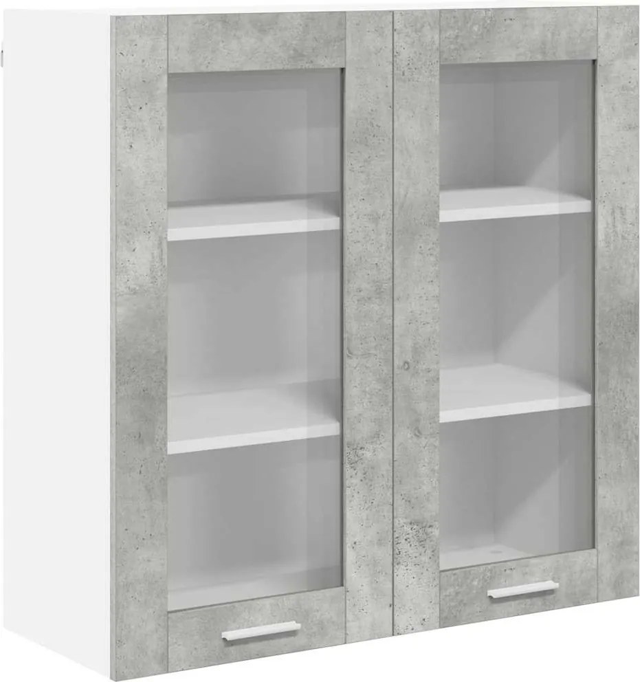 vidaXL Függő szekrény tárolóval Beton Szürke 80 x 31 x 80 cm Faanyag