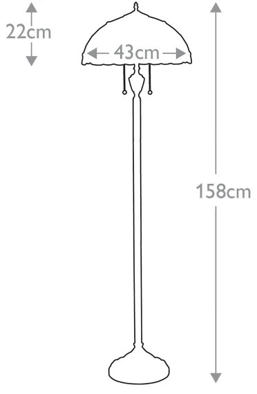 Elstead QZ-LARISSA-FL - Tiffany LARISSA állólámpa 2xE27/100W/230V