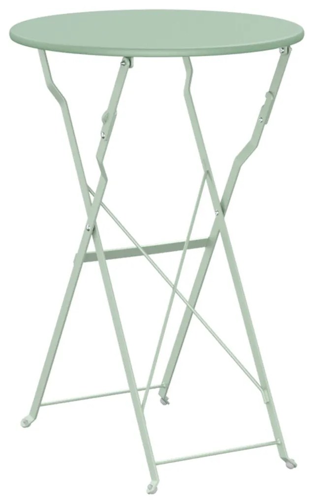 Összecsukható Kerti Asztal Világosszürke Ø50x71 cm Acél