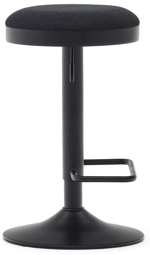 Fekete kárpitozott állítható magasságú bárszék szett 2 db-os (ülésmagasság 53,5 cm) Zaib – Kave Home