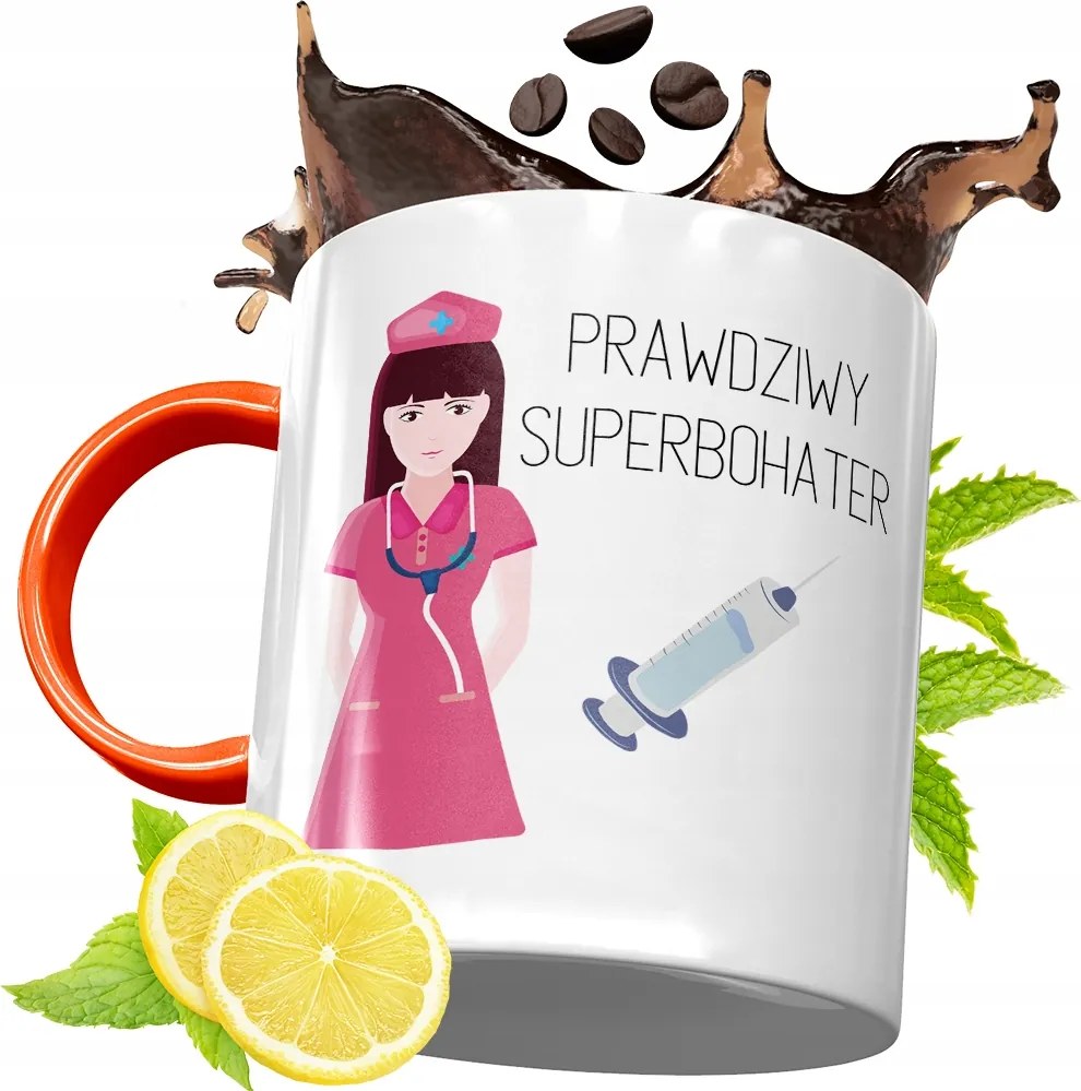 Narancssárga Bögre Ápolónőnek Ajándékba, fényképes nyomattal