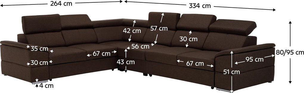 Ülőgarnitúra, szövet csoki, SEGORIA LUX