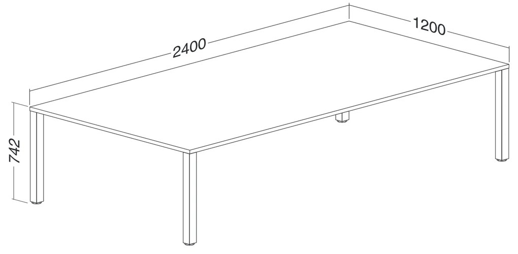ProOffice tárgyalóasztal 240 x 120 cm, bükkfa