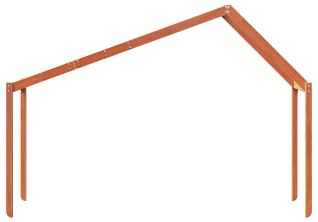 viaszbarna tömör fenyőfa gyerekágytető 203 x 80,5 x 142 cm