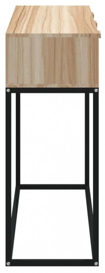 szerelt fa és vas tálalóasztal 105x30x75 cm