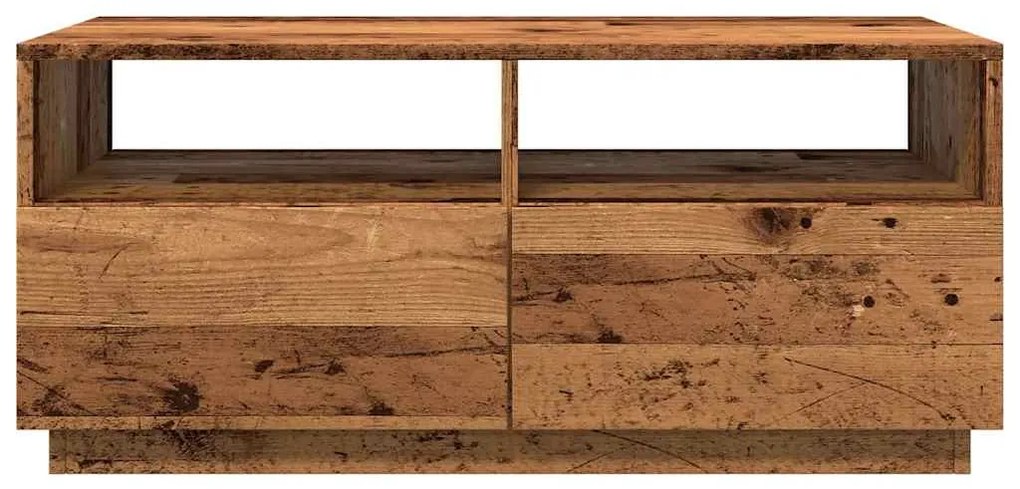 antik fa színű dohányzóasztal LED-lámpákkal 90 x 49 x 40 cm